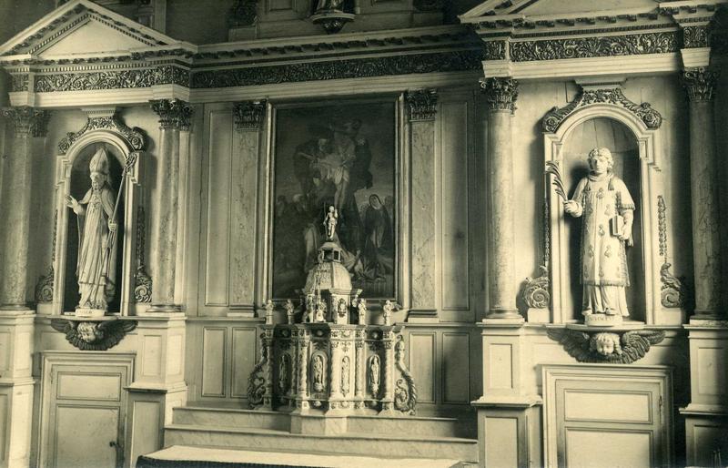 retable du maître-autel et ses deux statues : Saint Malo et Saint Vincent martyr