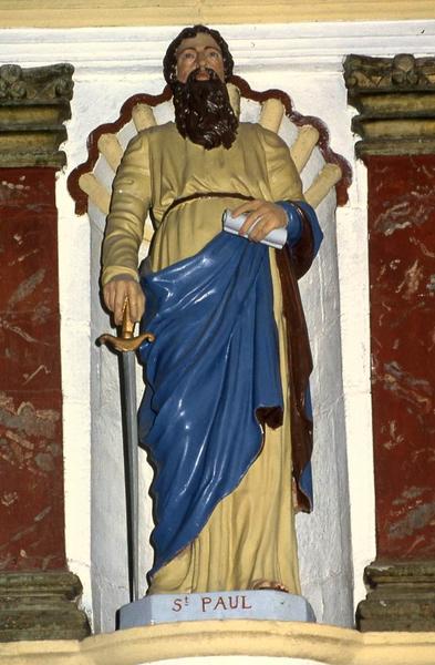 retable et trois statues : Saint Paul