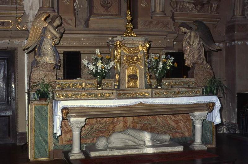 autel (maître-autel), retable : Gisant de sainte Cécile - © Monuments historiques