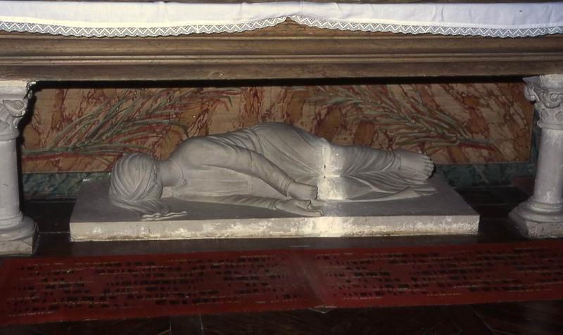 autel (maître-autel), retable, groupe sculpté : Sainte Anne et la Vierge - © Monuments historiques