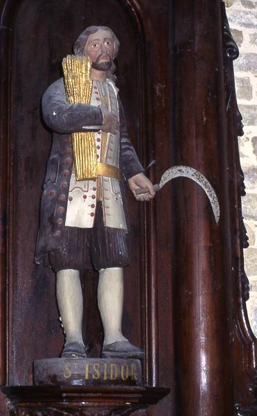 autel latéral sud, et trois statues : Saint Isidore - © Monuments historiques