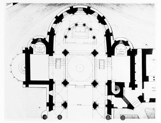 Plan du choeur et du transept