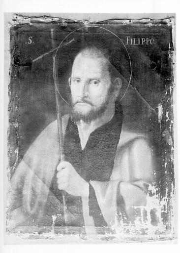 Peinture sur toile : saint Philippe, état avant restauration