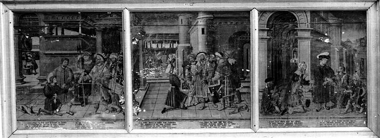 Triptyque, Scènes de la vie de saint Eloi : fond de table