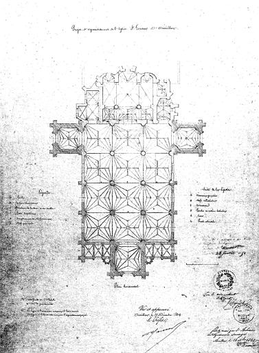 Plan : projet d'agrandissement de l'église