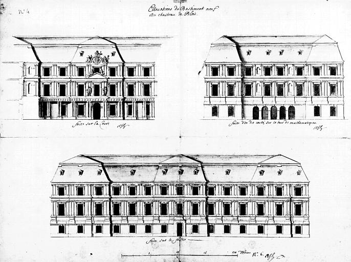 Aile de Gaston d'Orléans : élévations