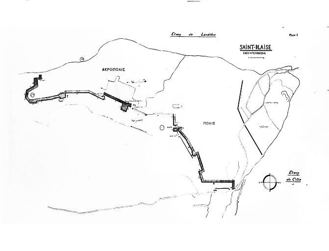 Plan des fouilles de Sainte-Blaise