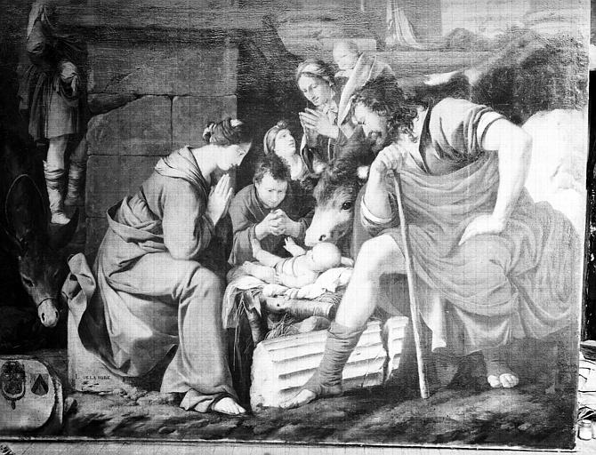 Peinture sur toile : Adoration des Bergers, détail de la partie inférieure - © Ministère de la Culture (France), Médiathèque du patrimoine et de la photographie, diffusion RMN-GP