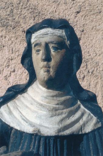 statue : Sainte Walburge, détail du visage