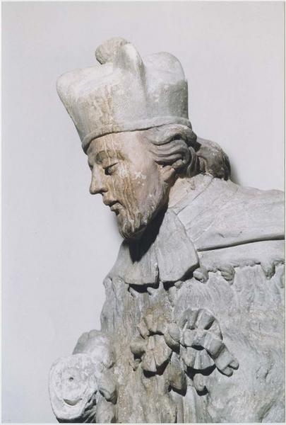 statue : Saint Jean Népomucène (détail visage)