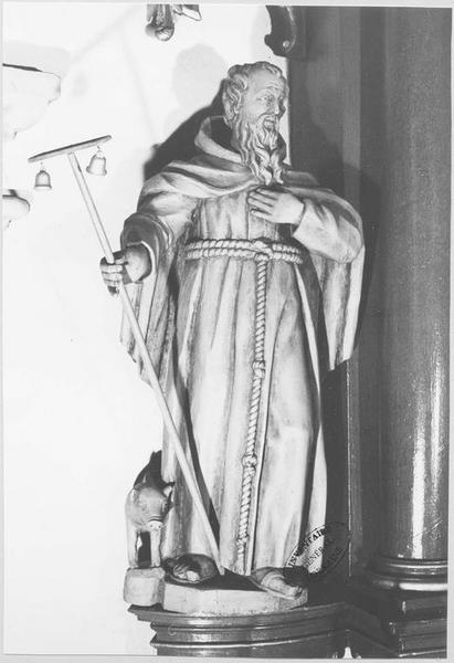 statue de l'autel secondaire de saint Joseph : saint Antoine