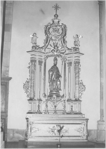 autel, retable, groupe sculpté : saint Nicolas (autel secondaire)