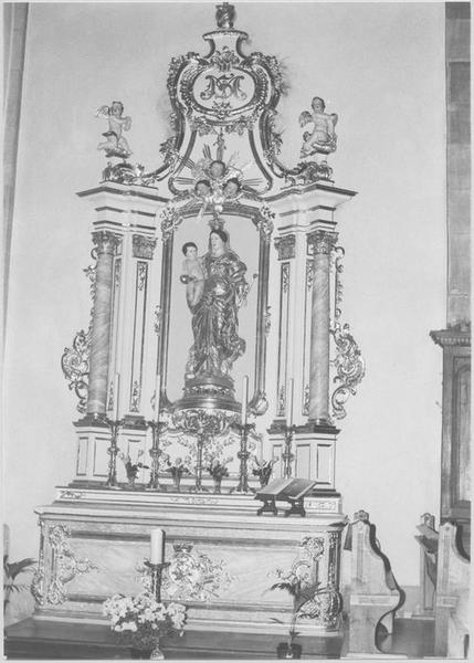 autel, retable, groupe sculpté : Vierge à l'Enfant (autel secondaire)