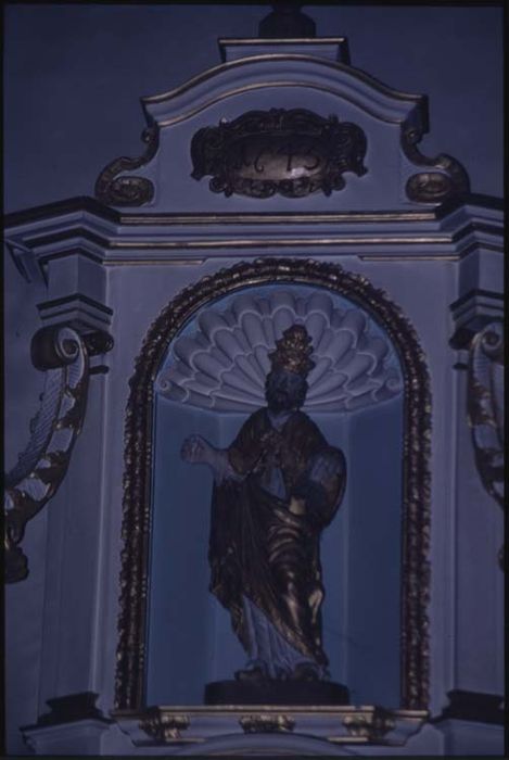 autel latéral nord, statues : Vierge à l'Enfant, Saint Urbain, Sainte Elisabeth, Sainte Catherine