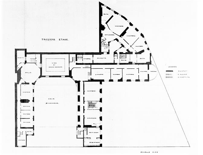 Plan du troisième étage