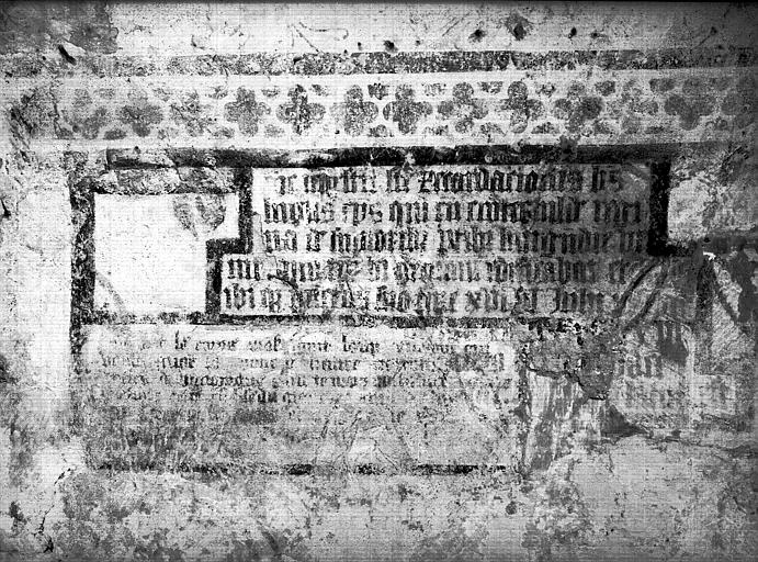 Crypte, la Confession : mur nord, inscription