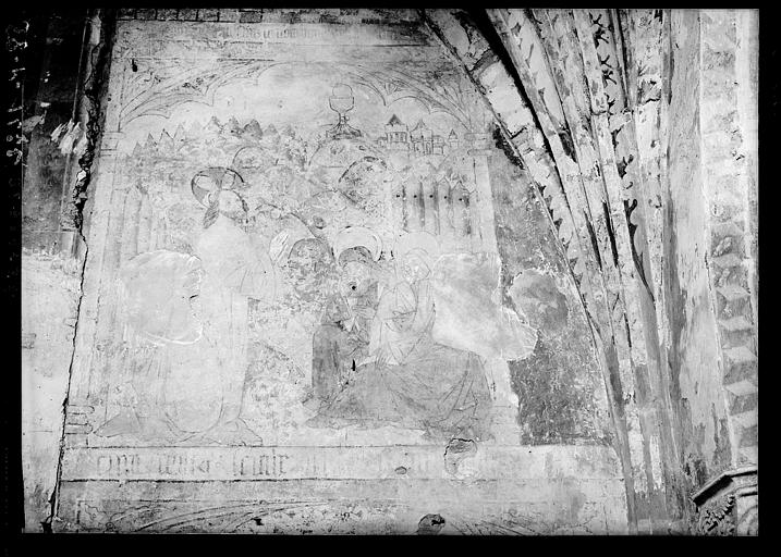 Chapelle latérale sud, mur ouest, registre supérieur : Jésus au Jardin des Oliviers - © Ministère de la Culture (France), Médiathèque du patrimoine et de la photographie, diffusion RMN-GP