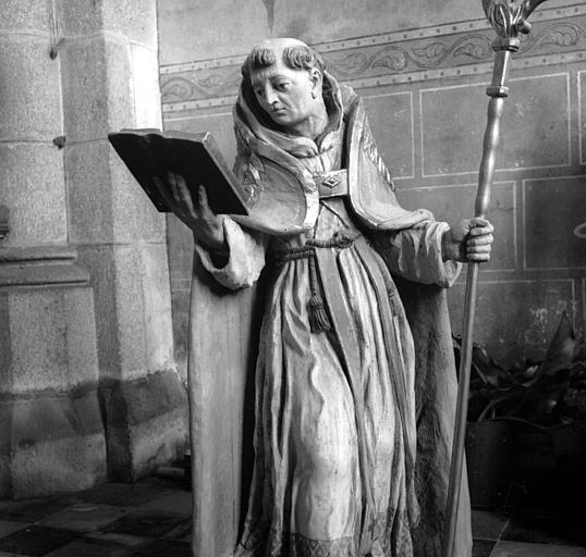 Statue en bois peint : saint Philibert
