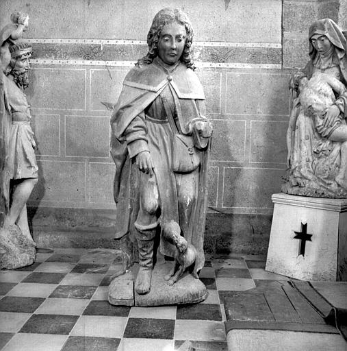 Statue en bois peint : saint Roch