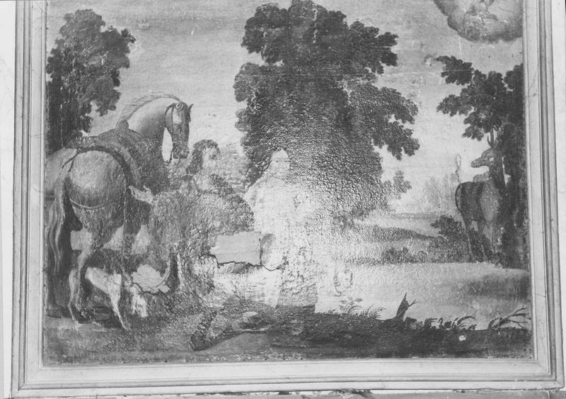 tableau : vision de saint Hubert et un donateur (la), vue générale - © Ministère de la Culture (France), Médiathèque du patrimoine et de la photographie (objets mobiliers), tous droits réservés