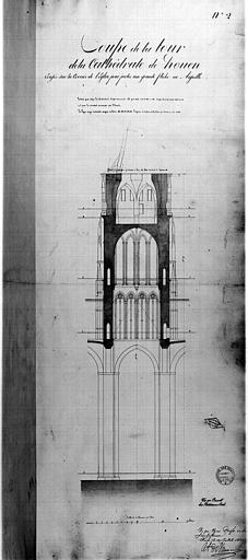 Projet de flèche : coupe de la tour