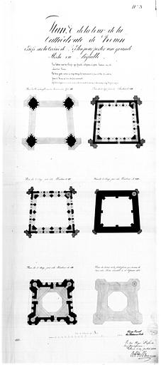 Projet de flèche : plan de la tour