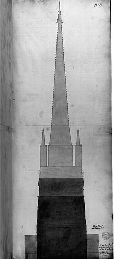 Projet de flèche : coupe sur la diagonale de la flèche