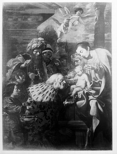 Peinture sur toile : Adoration des Mages, état après restauration