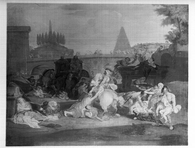 Peinture sur toile : Le Massacre des Innocents, état après restauration