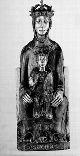 Statue en étain : Vierge à l'Enfant, état après restauration