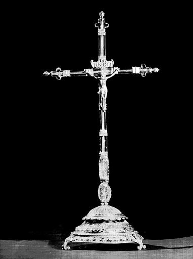 Croix reliquaire de la sainte Epine, cristal de roche et vermeil, état après restauration