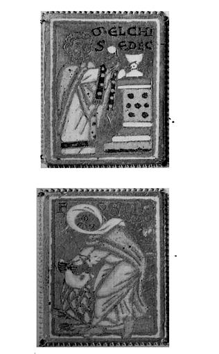 Châsse de saint Bernard, plaques émaillées rectangulaires : Melchisédec et un personnage