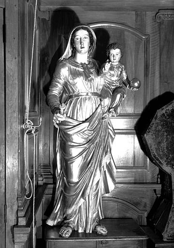 Statue en bois : Vierge à l'Enfant