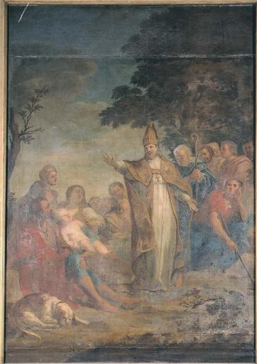 tableau : Miracle d'un évêque, huile sur toile, 1ère moitié 18e siècle - © Ministère de la Culture (France), Médiathèque du patrimoine et de la photographie (objets mobiliers), tous droits réservés