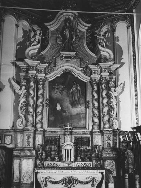 autel, retable de saint Omer, statue, tableau : apparition du Sacré-Coeur à sainte Marguerite Marie Alacoque, vue générale