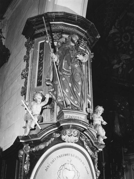 statues (3) : Saint Jacques et 2 anges, vue générale - © Ministère de la Culture (France), Médiathèque  du patrimoine et de la photographie (objets mobiliers), tous droits réservés