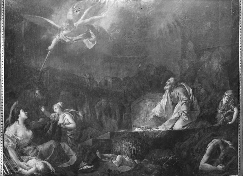 peinture : David offrant sa vie au seigneur pour racheter son peuple de la peste, vue générale - © Ministère de la Culture (France), Médiathèque du patrimoine et de la photographie (objets mobiliers), tous droits réservés
