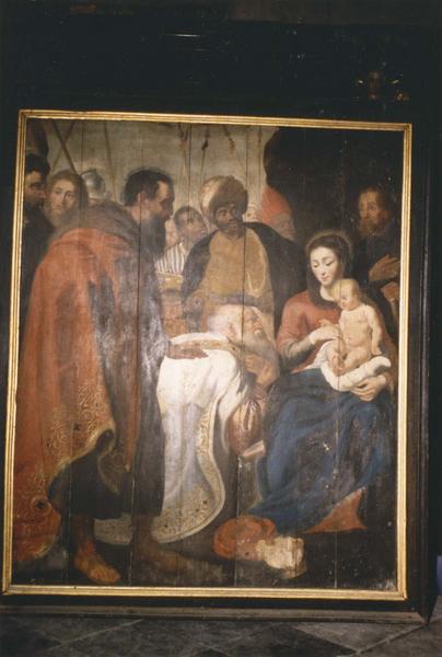 tableau (triptyque), vue partielle : Adoration des mages (l')