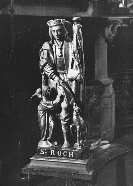 groupe sculpté : Saint Roch et l'ange, vue générale - © Ministère de la Culture (France), Médiathèque du patrimoine et de la photographie (objets mobiliers), tous droits réservés