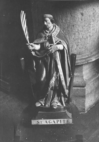 statue : Saint Agapit, vue générale - © Ministère de la Culture (France), Médiathèque du patrimoine et de la photographie (objets mobiliers), tous droits réservés