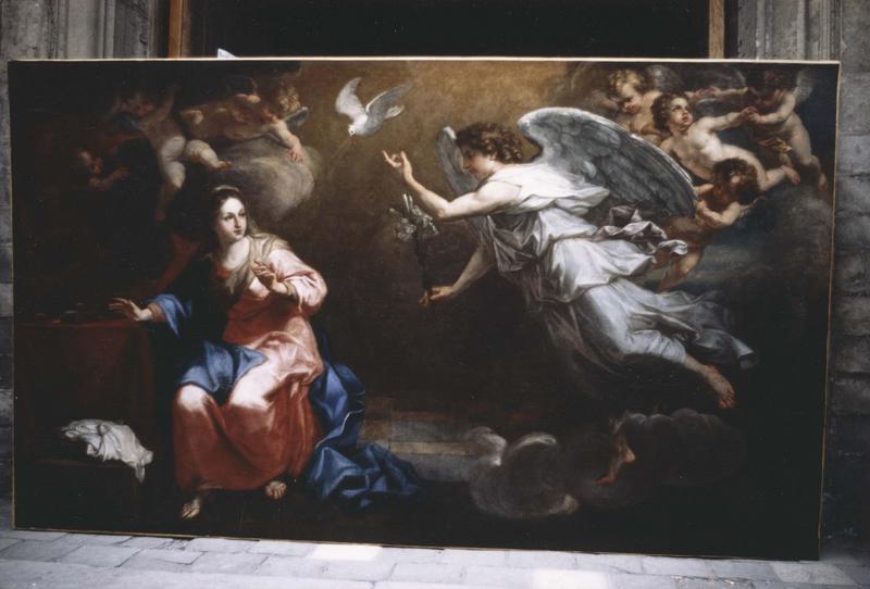 3 tableaux : l'Annonciation, Guérison du paralytique, Vierge présentant sainte Thérèse à Dieu le Père (la)