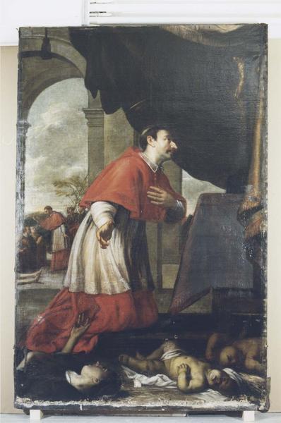 tableau : Saint Charles Borromée priant pour les malades de la peste ou saint Charles Borromée priant pour la cessation de la peste, vue générale