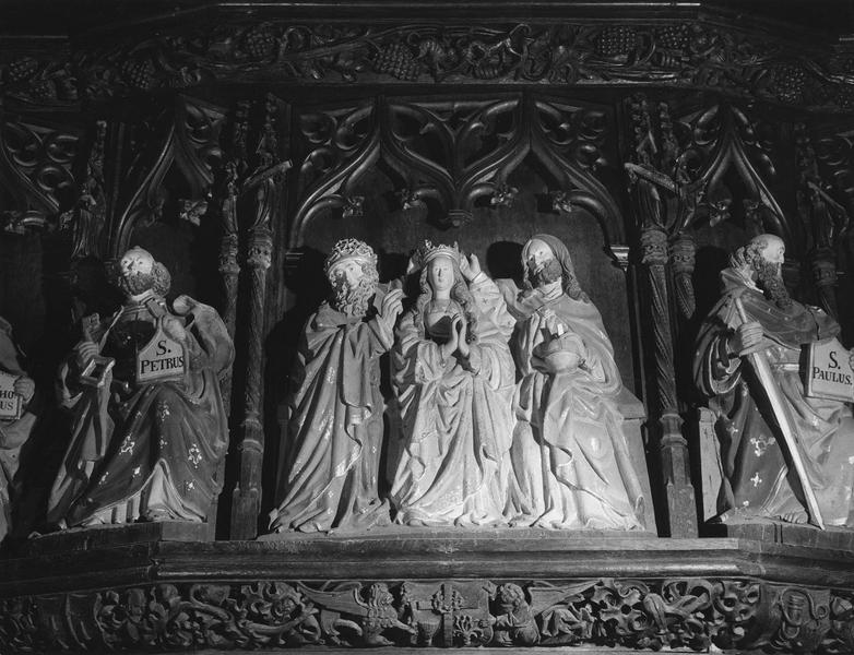 jubé, détail : scène du couronnement de la Vierge