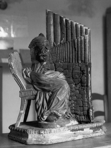 statue : Sainte Cécile jouant de l'orgue, vue générale