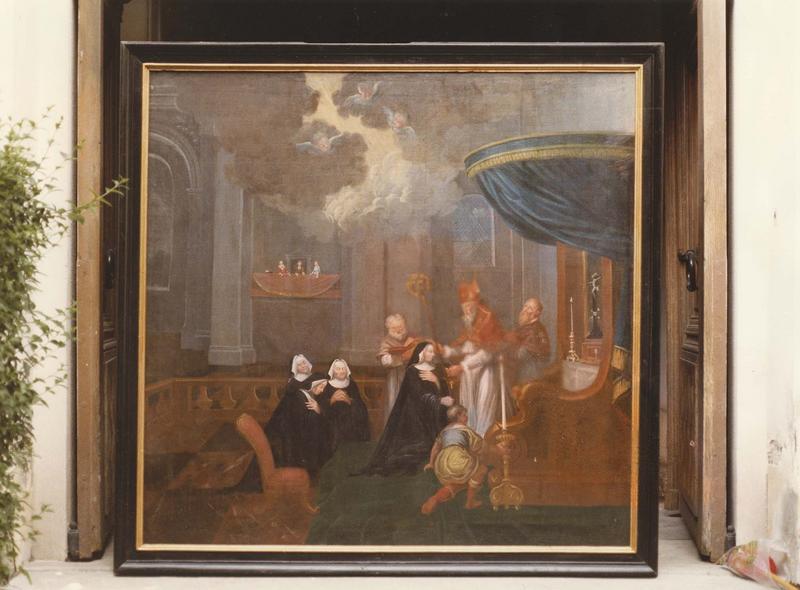 tableaux (6) : Vie de sainte Mildrède, fille du roi du Sussex (la), vue partielle - © Ministère de la Culture (France), Médiathèque du patrimoine et de la photographie (objets mobiliers), tous droits réservés