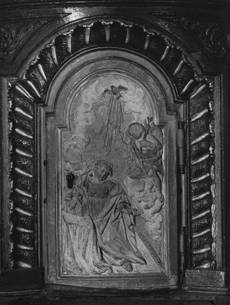 retable du maître-autel, détail de la porte du tabernacle