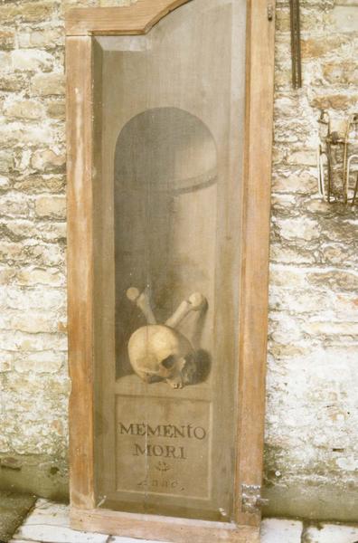 retable (triptyque) : Saint Blaise, homme et femme en donateurs, saint Léonard, détail