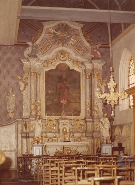 autel, tabernacle, retable, tableau : saint Jacques le Majeur (autel secondaire, en pendant), vue générale - © Ministère de la Culture (France), Médiathèque du patrimoine et de la photographie (objets mobiliers), tous droits réservés