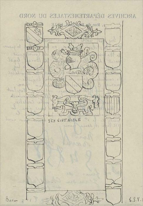 dalle funéraire de Jean du Chasteler, Prévot de Bavai mort en 1624 et de Françoise de Carondelet, morte en 1624 - © Ministère de la Culture (France), Médiathèque du patrimoine et de la photographie, Tous droits réservés