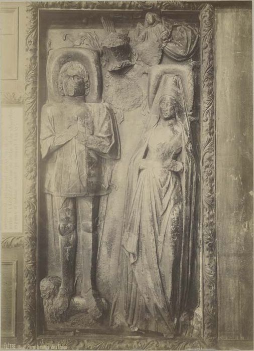 dalle funéraire d'Antoine van Houtte, seigneur de Flêtre mort en 1506 et de Barbe van Belle, sa femme morte en 1500